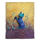 Artistic origami butterflies in flight on duvet cover.